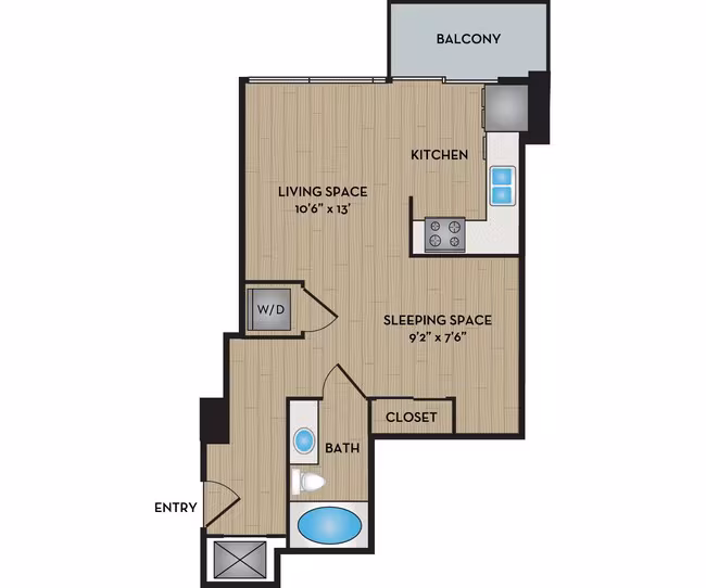 Studio • 1 Bath 0506 floor plan